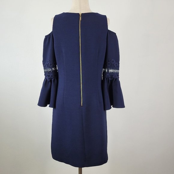 ELIZA J sheath off shoulder dress blue Sz 10P - Picture 4 of 8